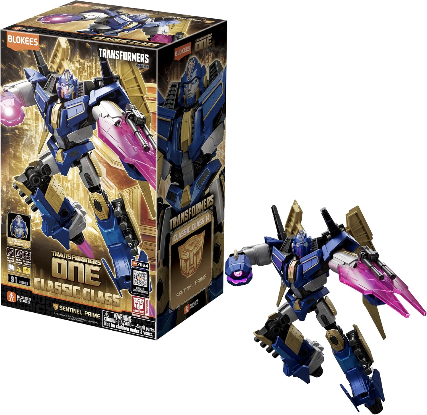 Detalle de BLOKEES Transformers Classic Class 14 Sentinel Prime collectible figure with light-up eyes