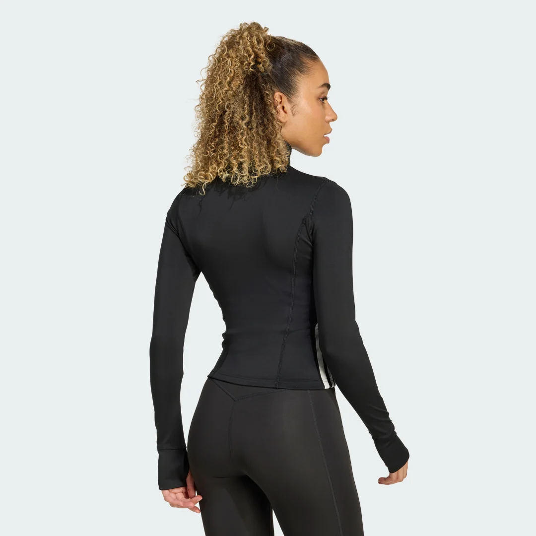 Detalle 2 de Chaqueta de entrenamiento con cremallera Essentials 3 Stripes de Adidas — Negro