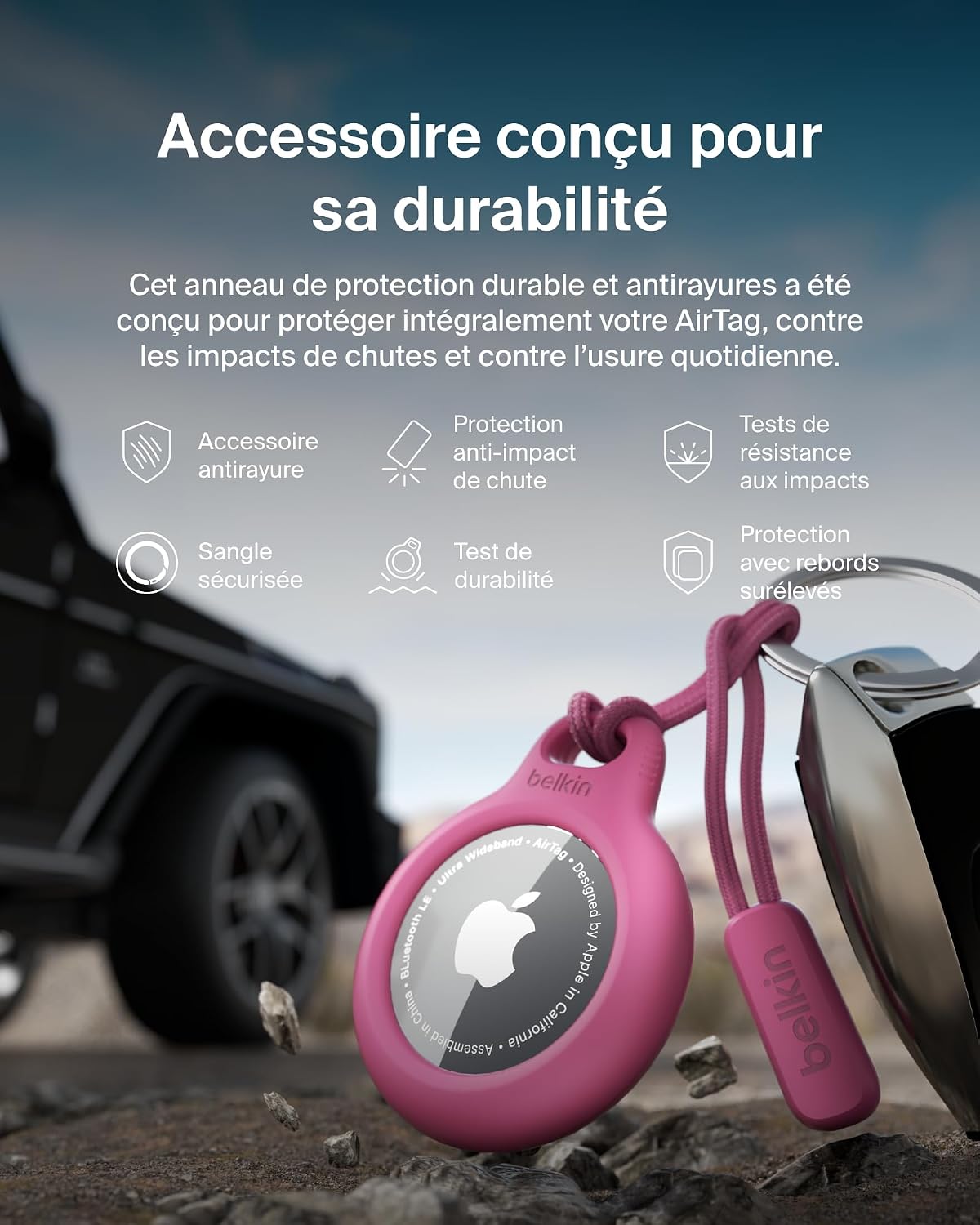 Thumbnail 4 de Belkin Anneau de protection AirTag rose