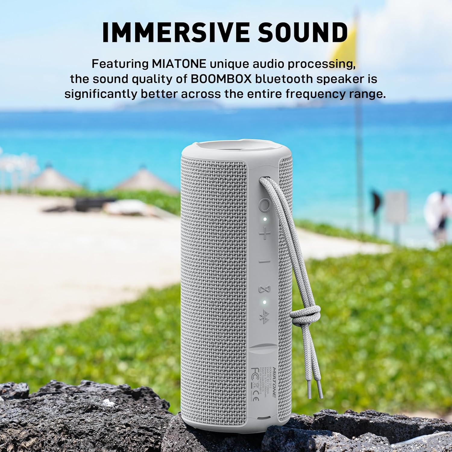 Thumbnail 1 de MIATONE Boombox Portable Bluetooth Speaker: Waterproof Outdoor Speaker in Grey