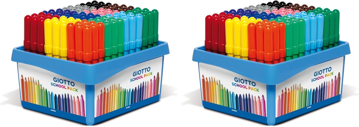 Detalle de GIOTTO Turbo Maxi Barattolo Set 12×4 Pennarelli a Punta Larga 5 mm – Super Lavabili
