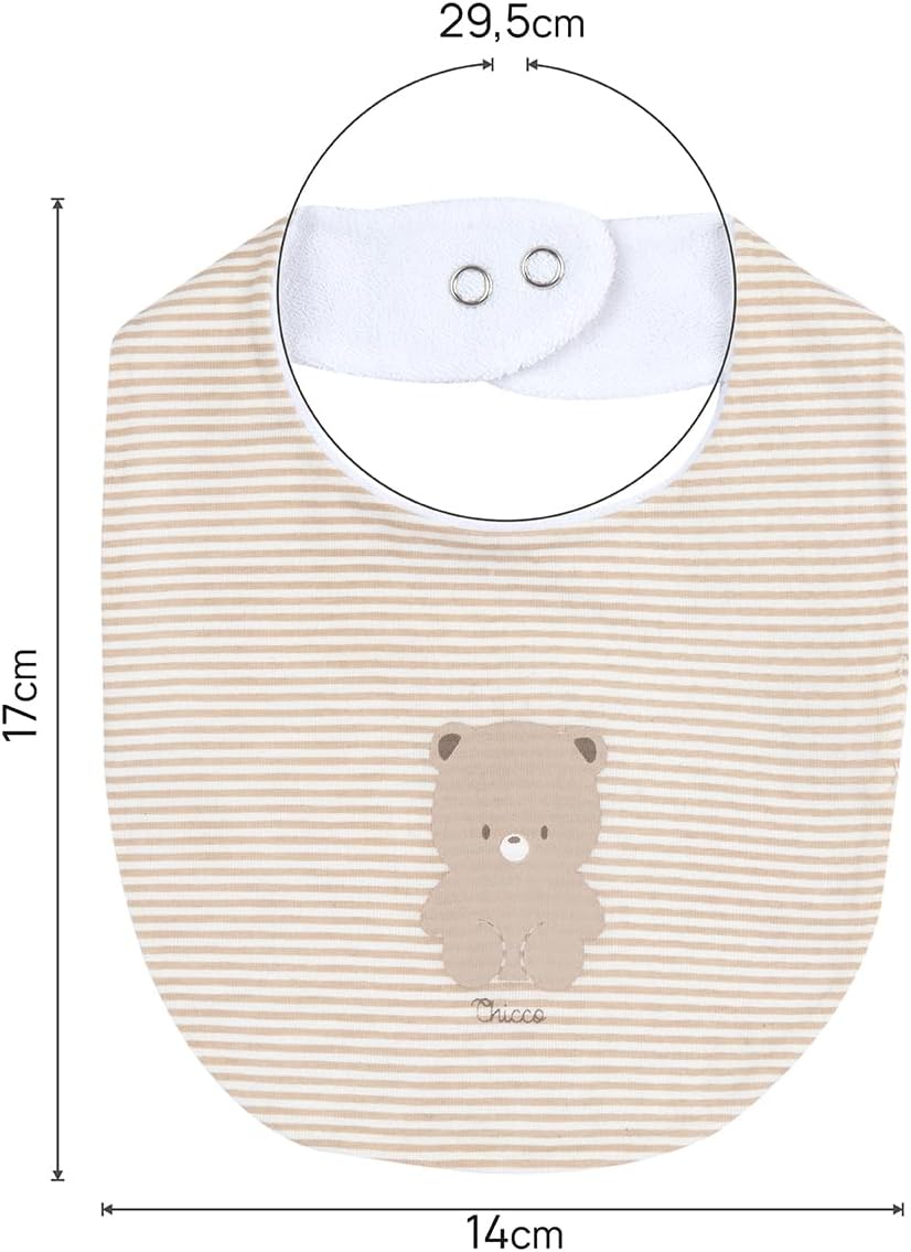 Thumbnail 1 de Chicco Lot de 5 Bavoirs Bébé en Coton Doux – Taille Unique, Design Italie