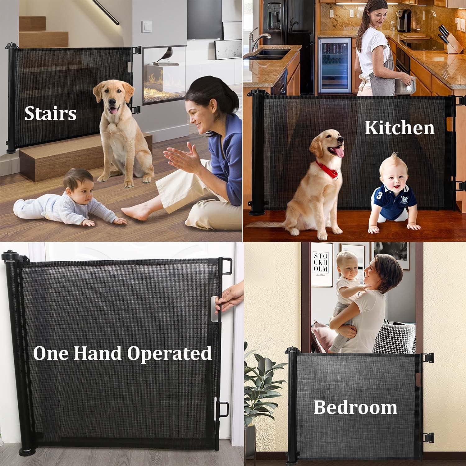 Thumbnail 4 de Upgraded Retractable Baby/Pet Gate 150x86 cm 🚪
