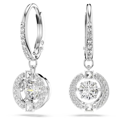 Detalle de Swarovski Orecchini pendenti Sparkling Dance Round, Bianchi, placcato rodio