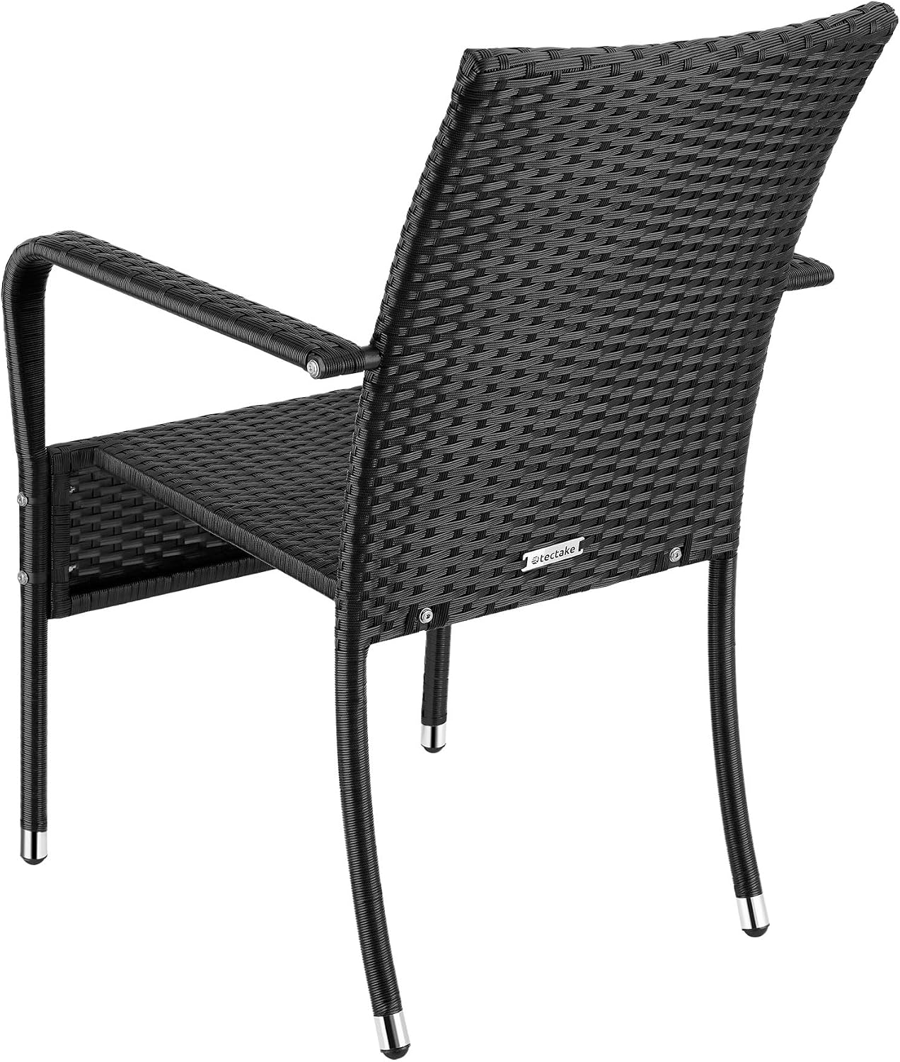 Detalle 1 de tectake Girona 406122 trädgårdsstolar, 8-pack med armstöd och stapelbar design
