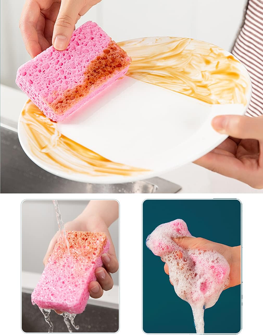 Thumbnail 3 de METUUTER 12-Count Kitchen Sponges: Compressed Cellulose, Non-Scratch Dish Sponges for Kitchen, Bathroom, and Car Care