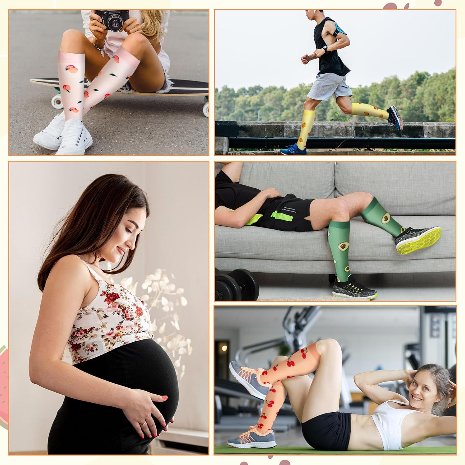 Detalle 2 de Compression Socks 6 Pairs for Leg Support