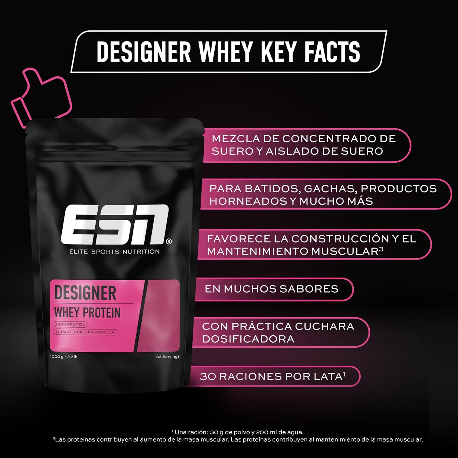 Detalle de ESN Designer Whey Protein Vainilla 1 kg 🥛