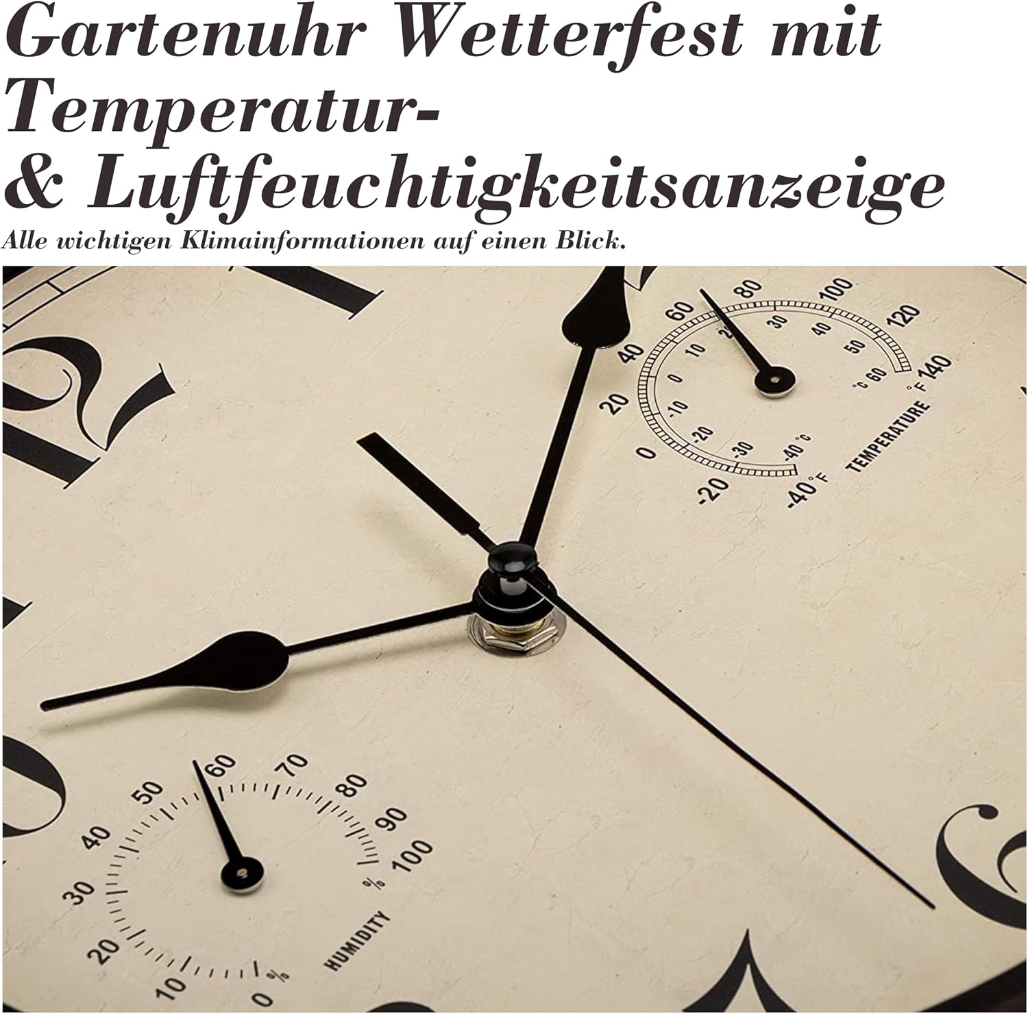Detalle de Foxtop 3 horloge murale imperméable wandklok, stil en weerbestendig, brons