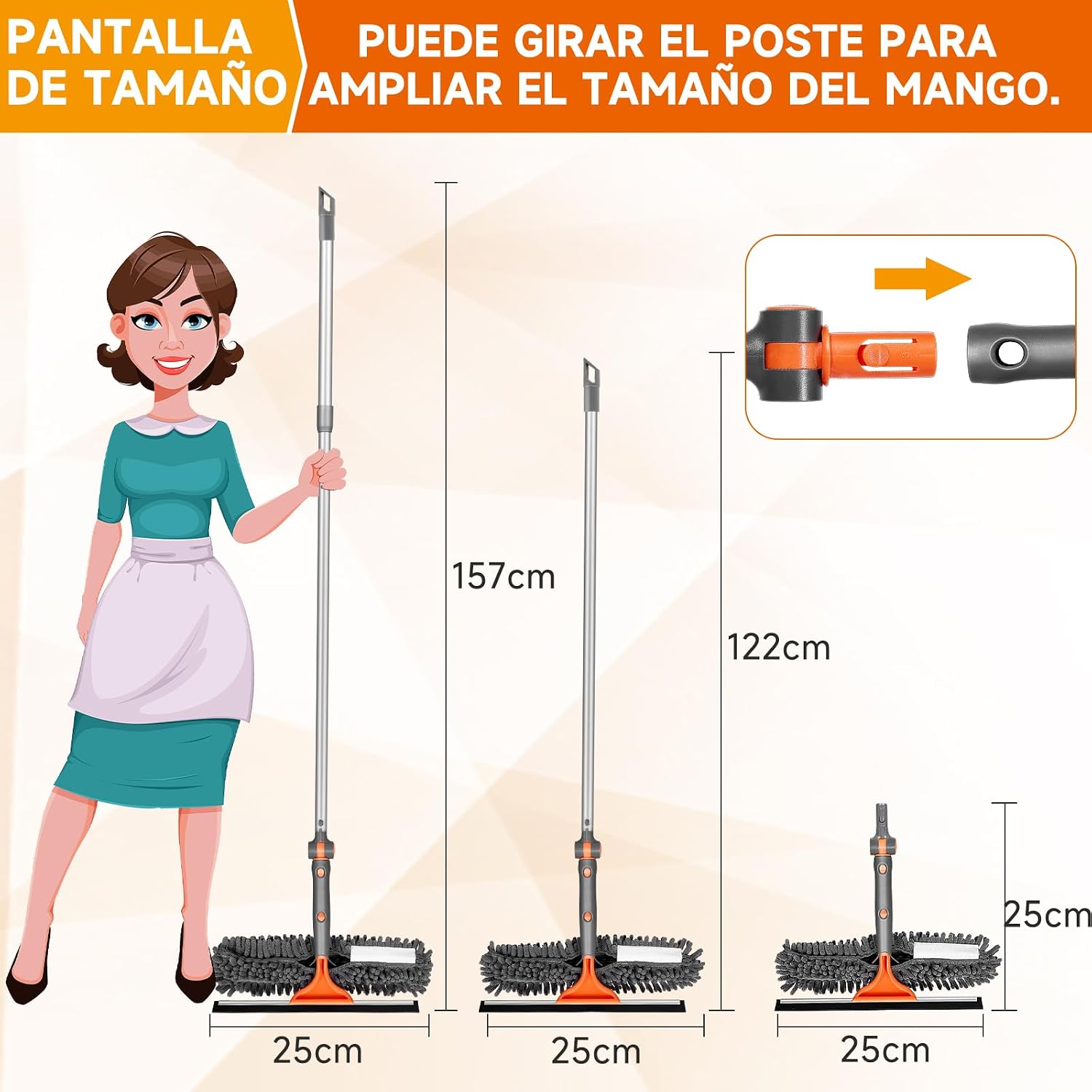 Thumbnail 2 de Kit 2 en 1 limpieza de ventanas con barra extensible