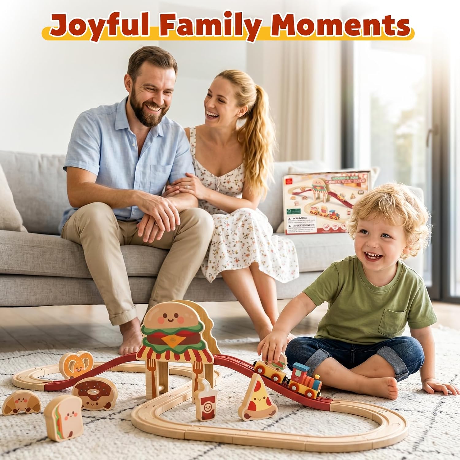 Thumbnail 5 de Lehoo Castle WTT-007 Wooden Train Set, 36 Pieces, Burger-Themed Play