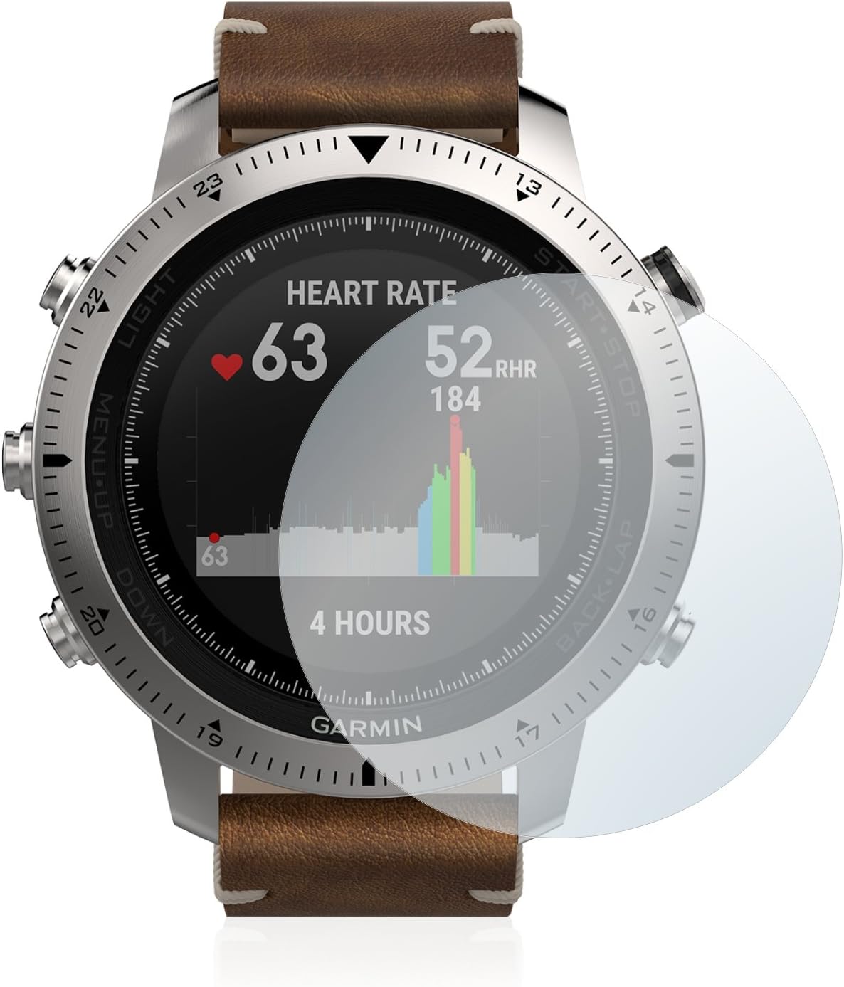 Detalle de BROTECT Glass Screen Protector Film for Garmin Fenix Chronos – Hybrid-Glass 9H Protection