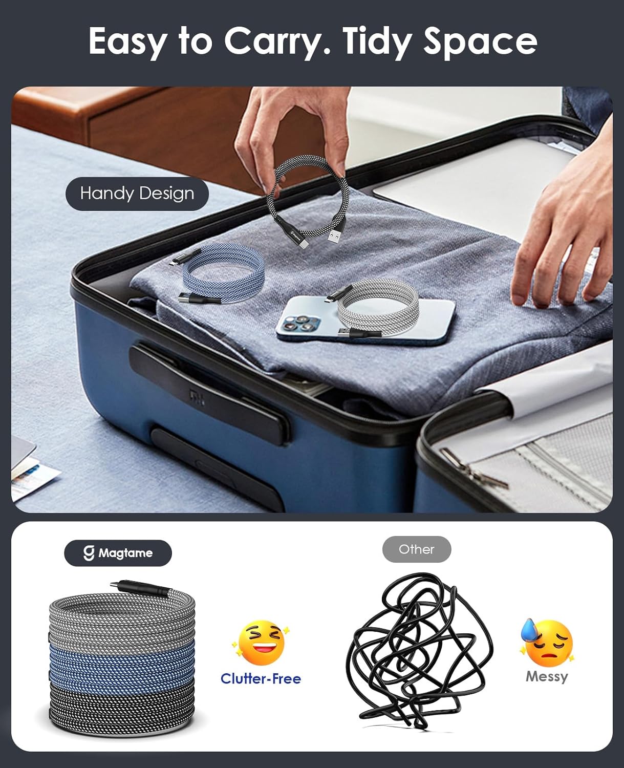 Thumbnail 2 de Magtame Cable Magnético USB-C Retráctil 1,5 m ⚡️