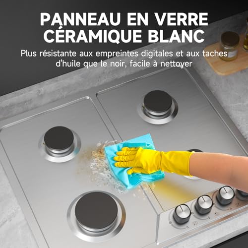 Thumbnail 7 de Plaque Gaz 4 Feux Inox IsEasy – Table Gaz 60 cm, 7200W, encastrable