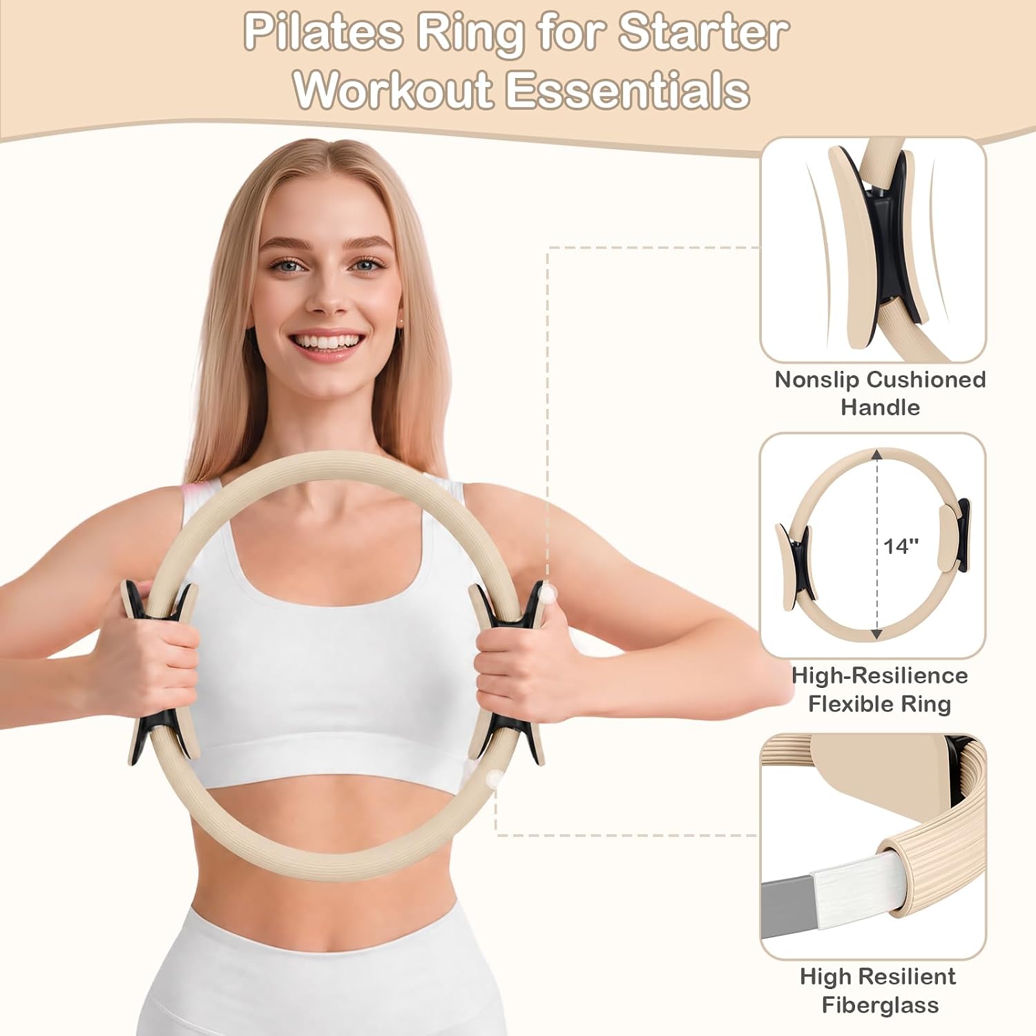 Detalle de Hoedia Pilates Kit with 14-inch Ring