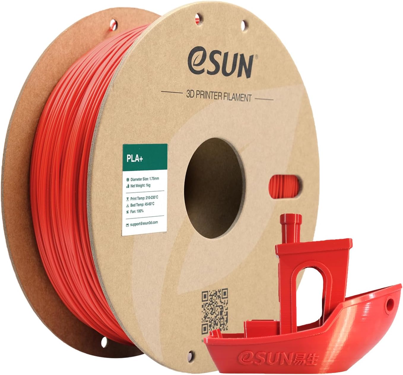 Detalle de eSUN PLA+ 1.75mm Filament Red
