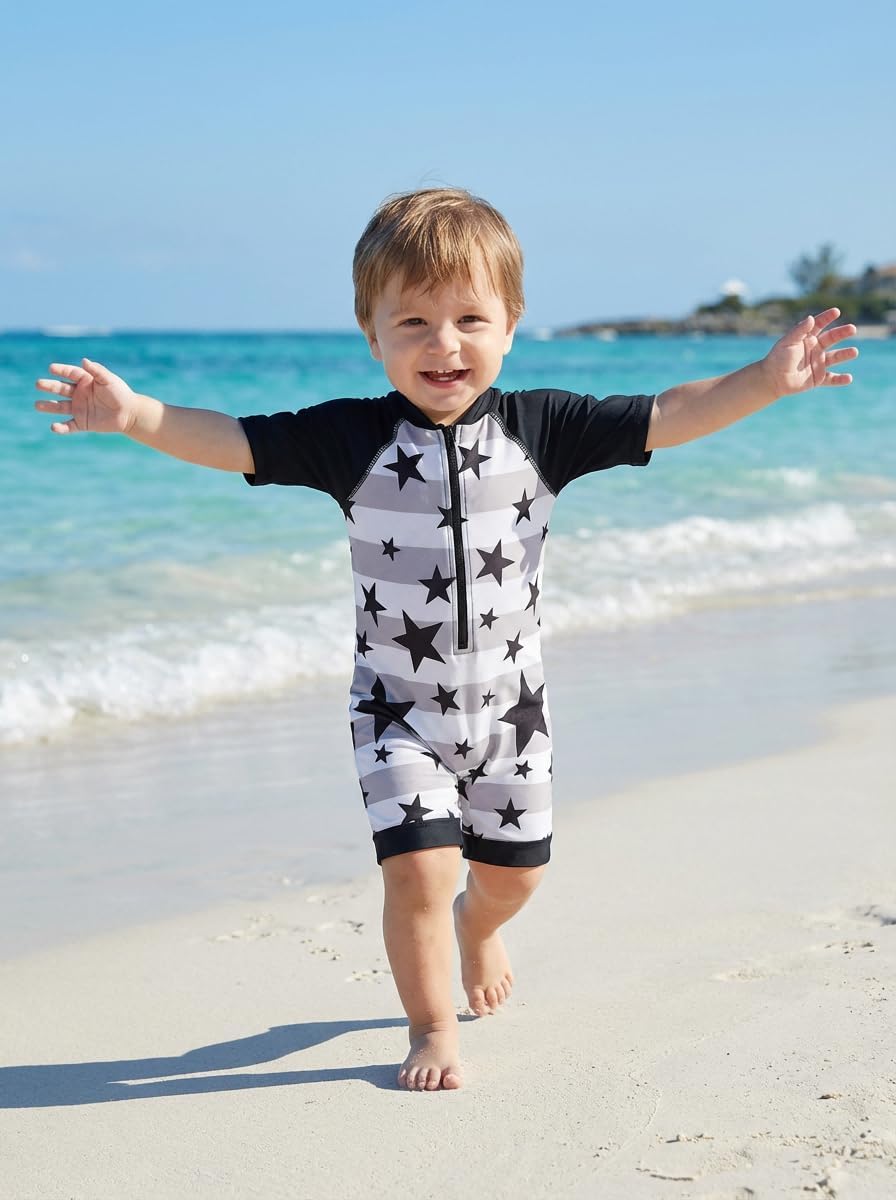 Thumbnail 5 de BONVERANO Baby Jungen Badeanzug mit UV-Schutz 50+ und Reißverschluss vorn