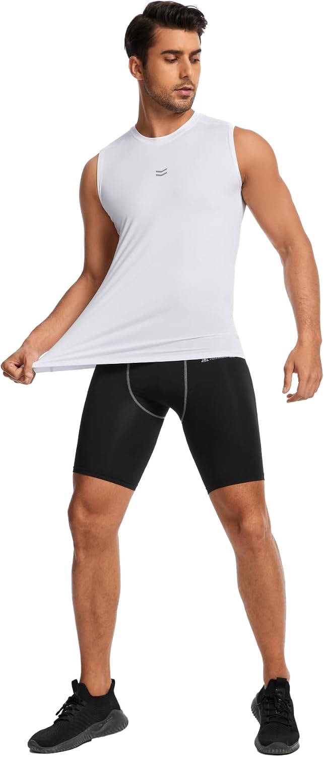 Detalle de AMZSPORT Canotta Compressione Uomo a asciugatura rapida per palestra, running e bodybuilding
