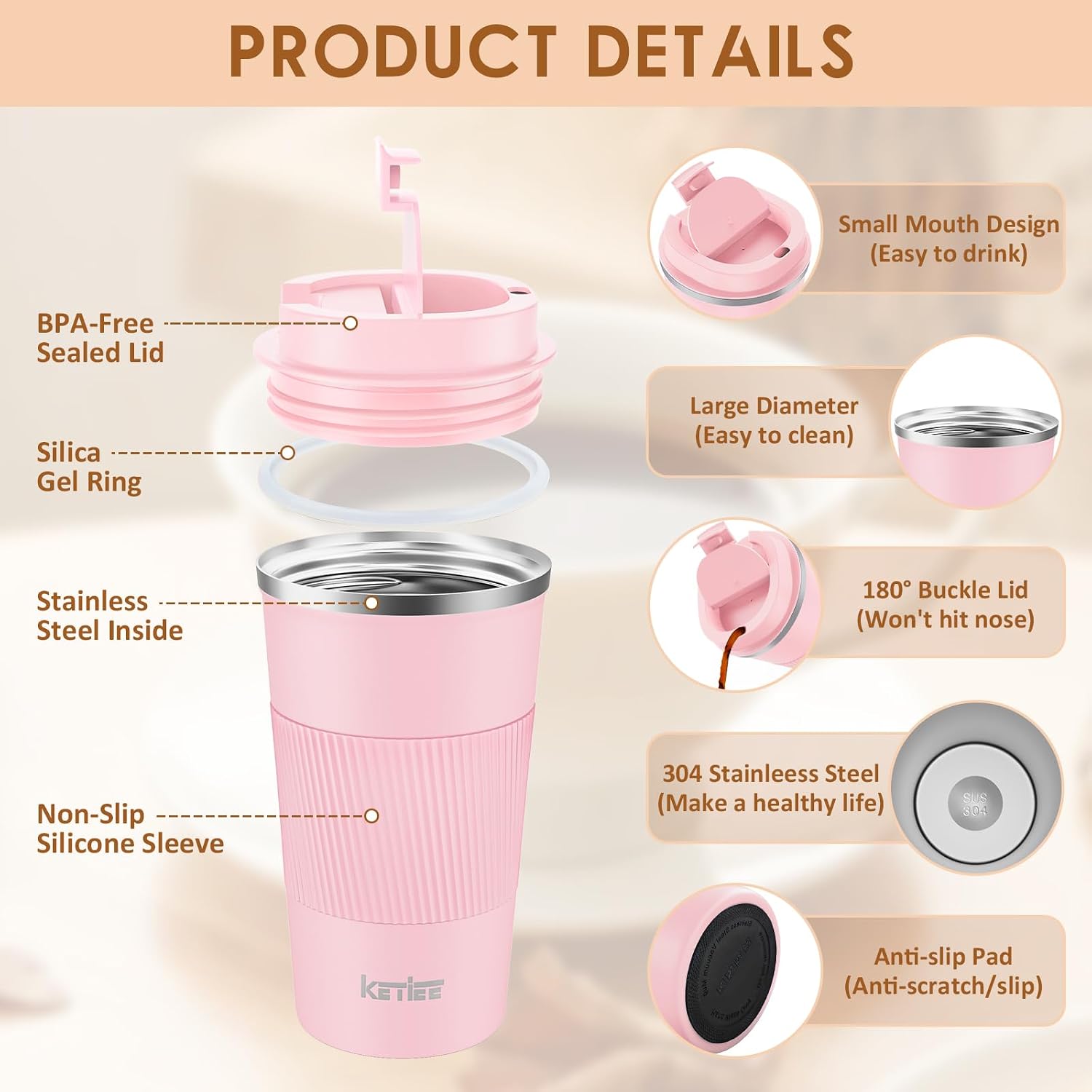 Detalle de KETIEE Travel Mug 12 oz