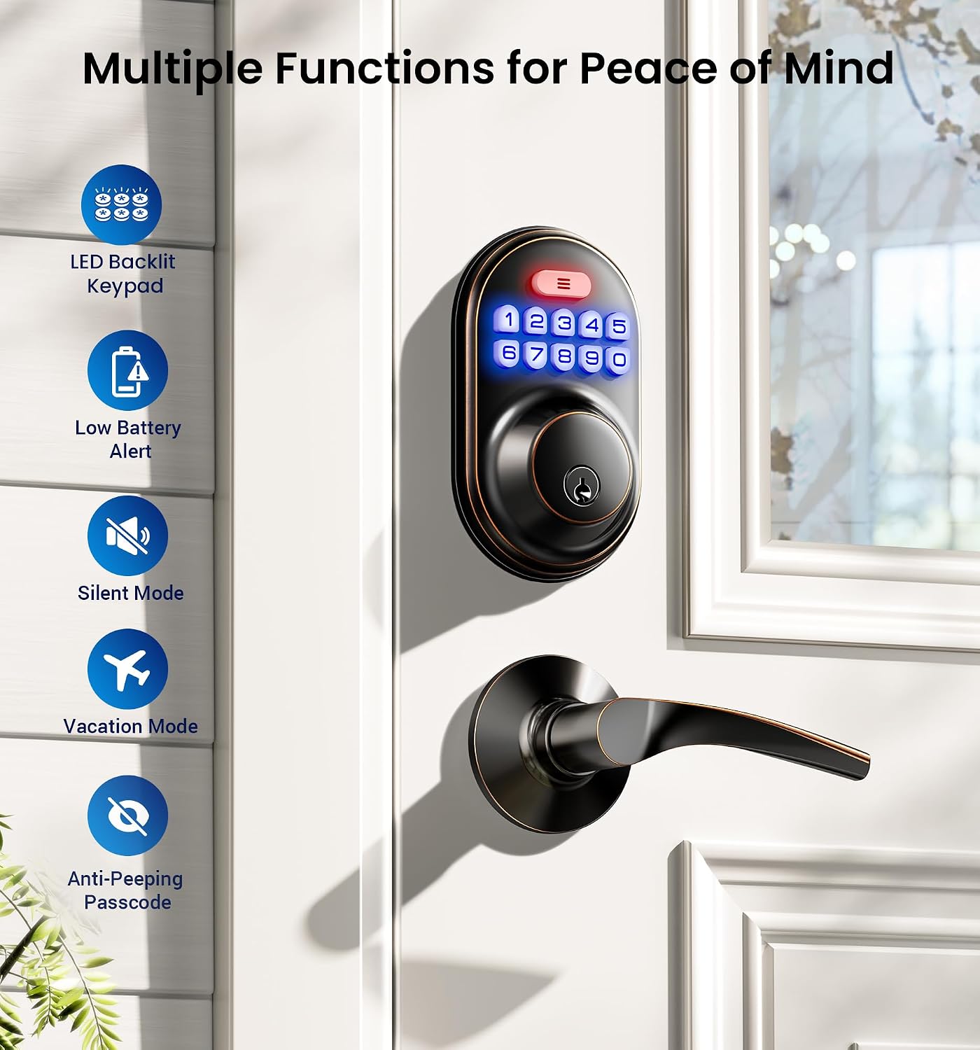 Thumbnail 3 de Veise Keyless Entry Door Lock with Zinc Alloy Handle
