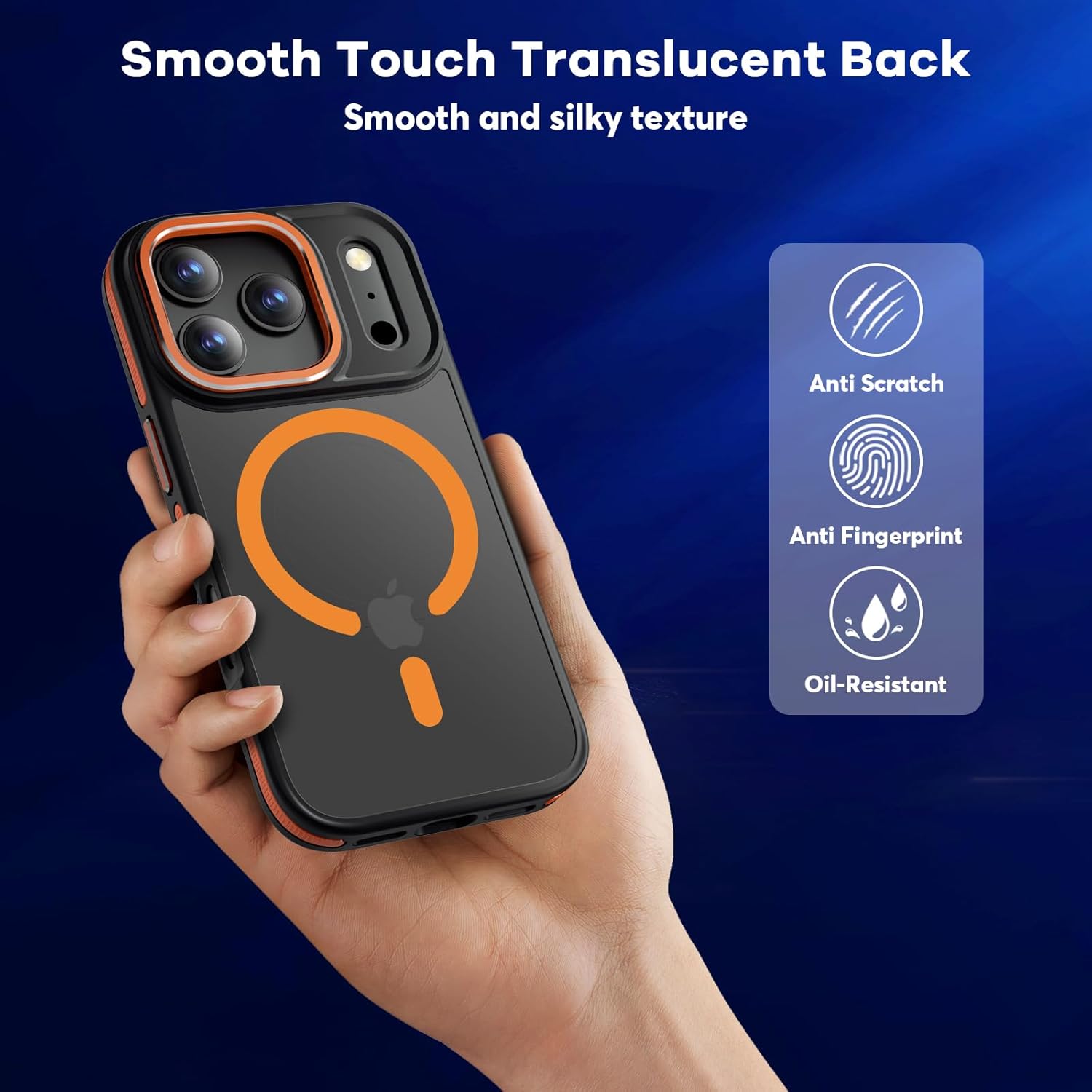 Thumbnail 5 de Misscase Case for iPhone 17 Pro Max with MagSafe, Privacy Screen Protector and Military-Grade Protection – Orange 6.9" Translucent Bumper