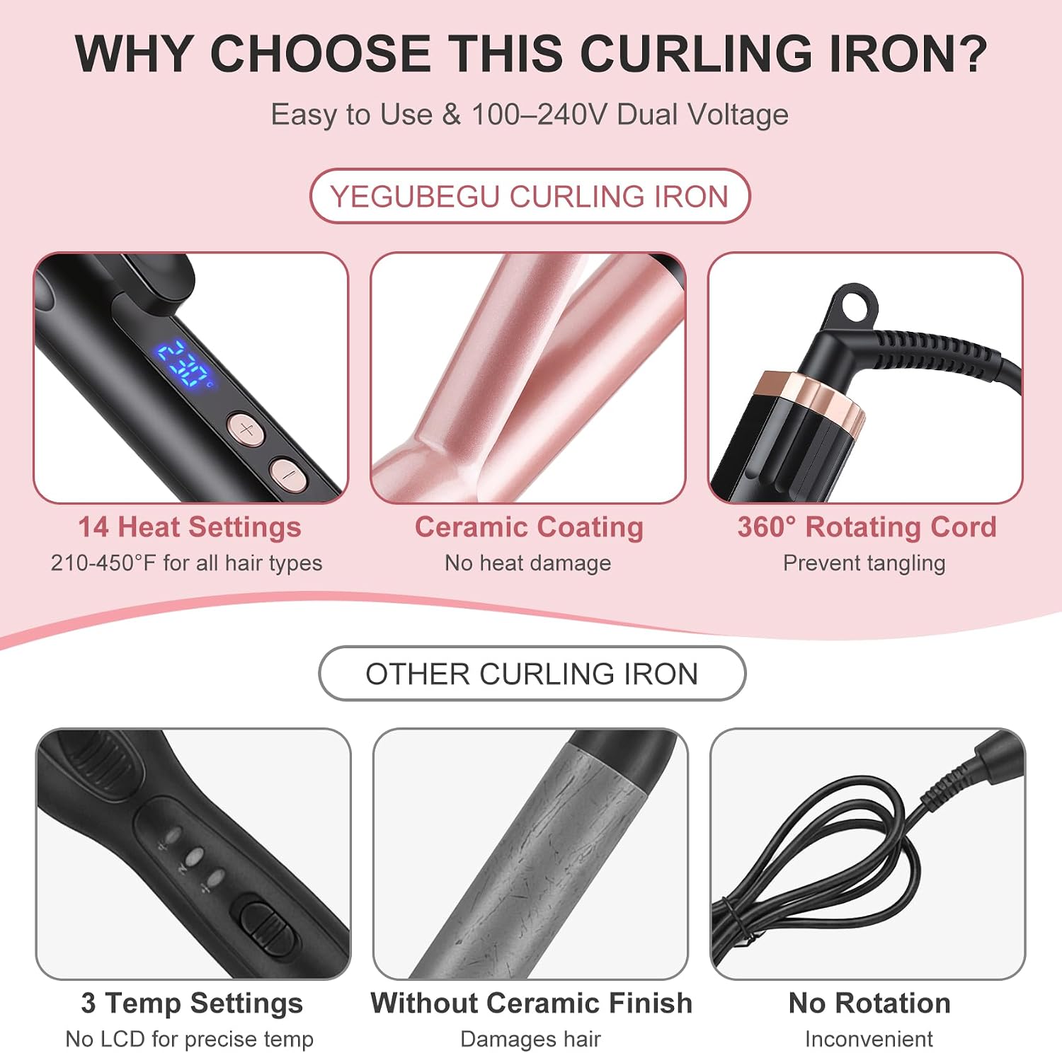 Thumbnail 6 de Large Barrel Curling Tongs 38mm with Ceramic Barrel and 14 Temperature Settings