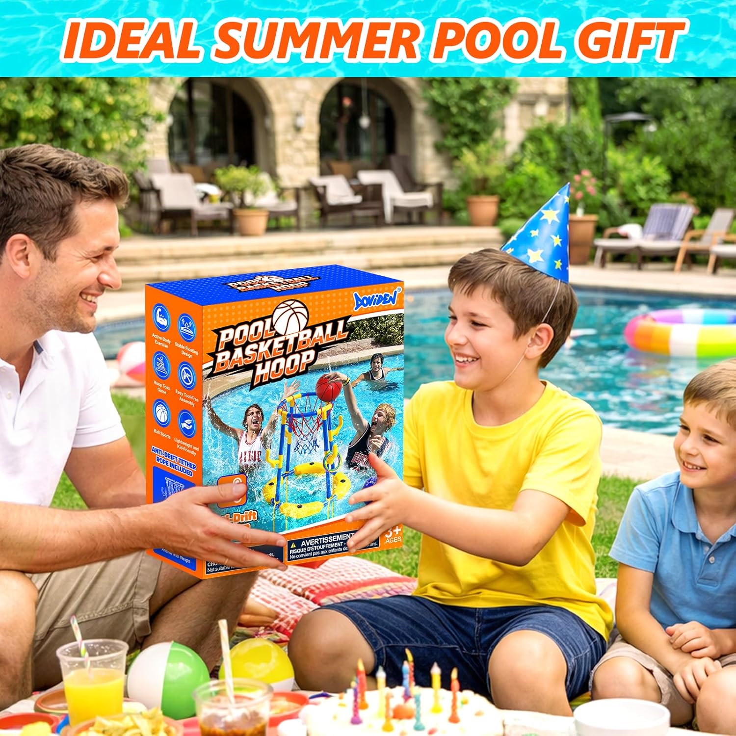 Thumbnail 6 de Doviden Pool Basketball Hoop Floating with Anti-Tip & Anti-Drift Design