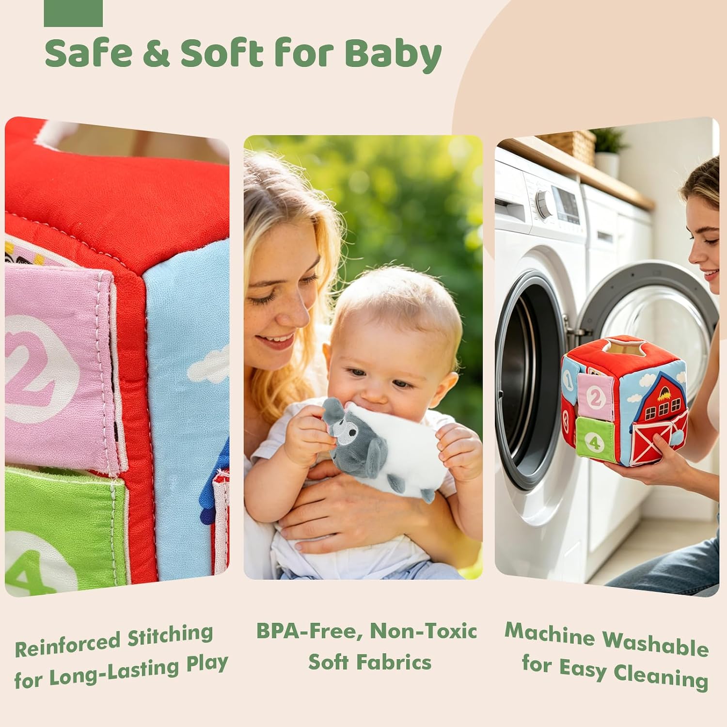 Thumbnail 4 de LZDMY Baby Toys 6 to 12 Months: Sensory Tissue Box Montessori Set with Farm Mat