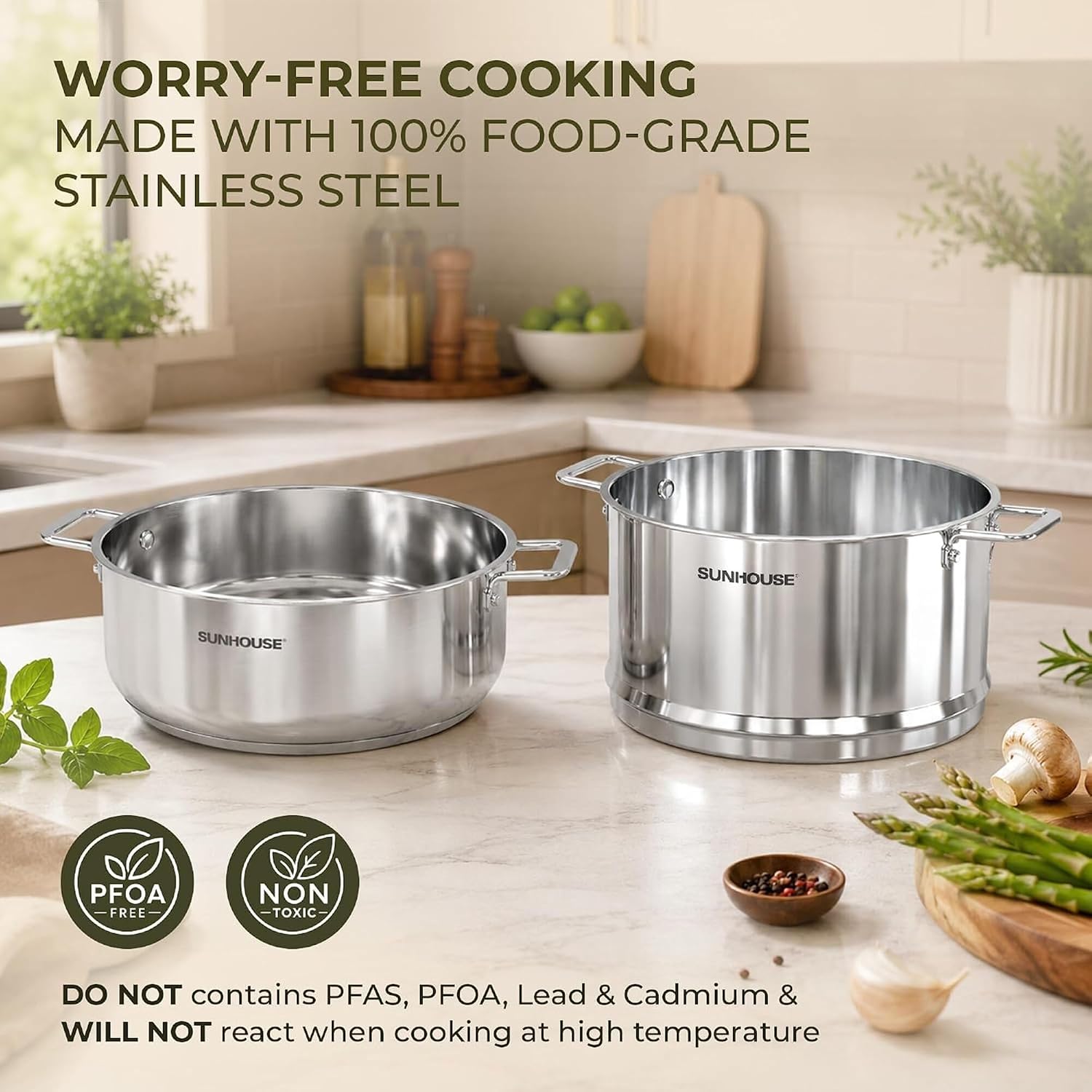 Thumbnail 6 de SUNHOUSE 2-Tier Stainless Steel Steamer Pot 5.5 QT 🍲