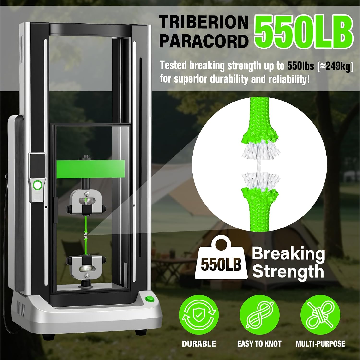 Detalle de TRIBERION Paracord Rope 200 ft