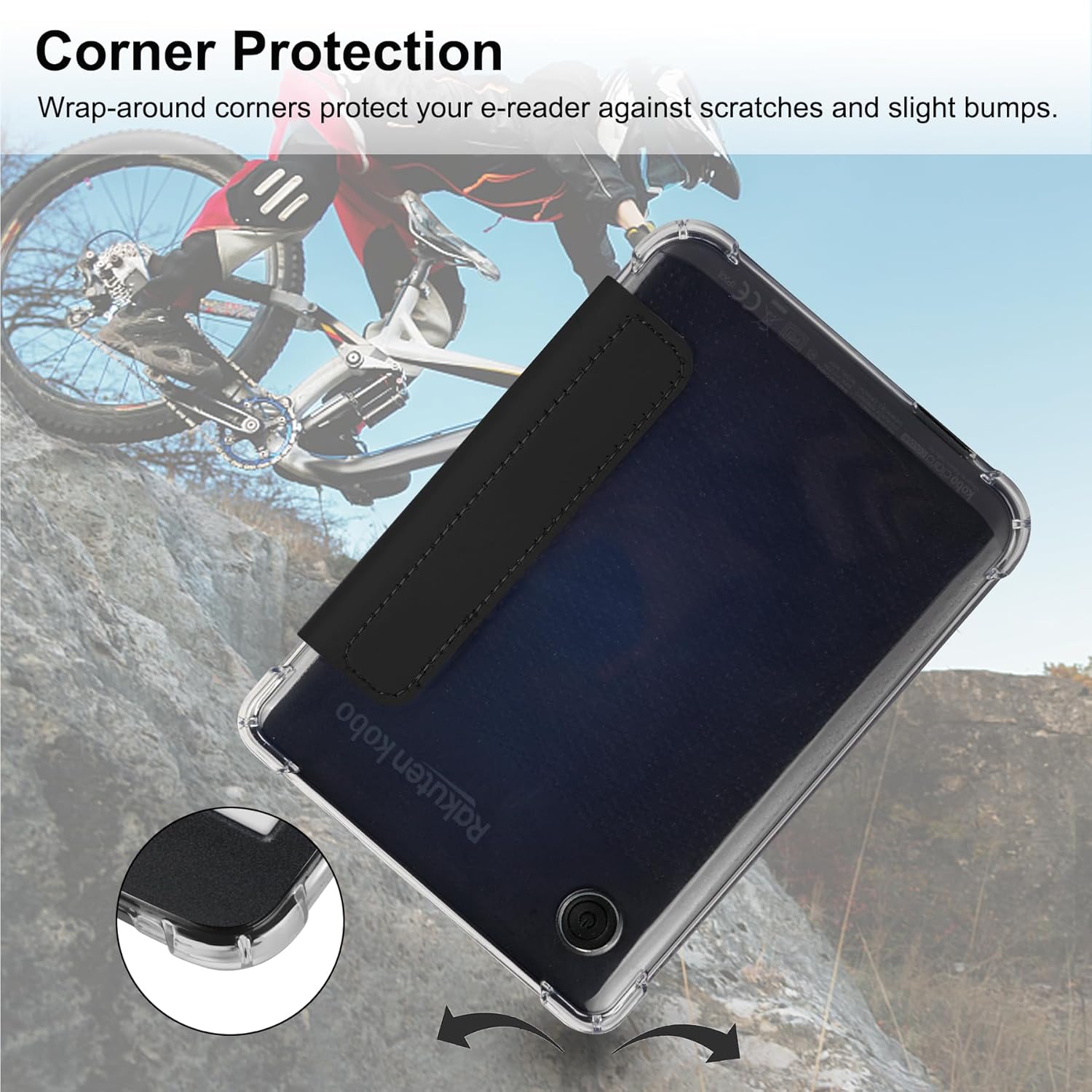 Detalle de HGWALP Hülle für 6 Zoll Kobo Clara Colour / Clara BW / Clara 2E – Premium PU-Leder, transparente TPU-Rückseite, Sleep/Wake