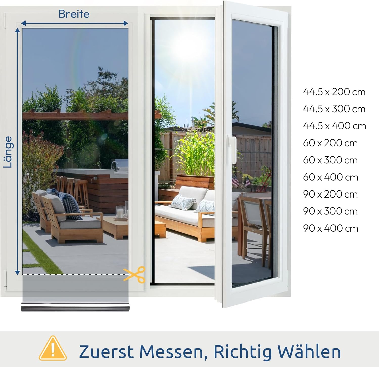 Detalle de rabbitgoo Spiegelfolie Fenster Sichtschutz 60x200 cm – einseitig blickdicht von außen, von innen durchsichtig, inkl. Montagewerkzeug