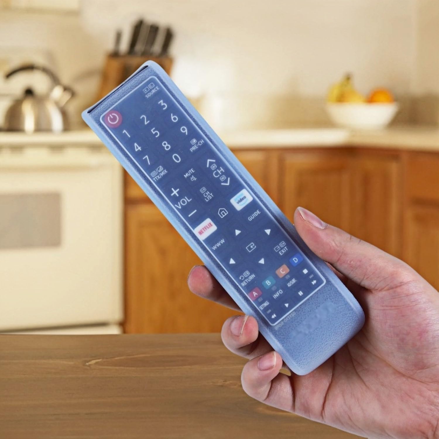 Detalle de Transparent Silicone Remote Cover for Samsung TV Remote – Universal Replacement Sleeve