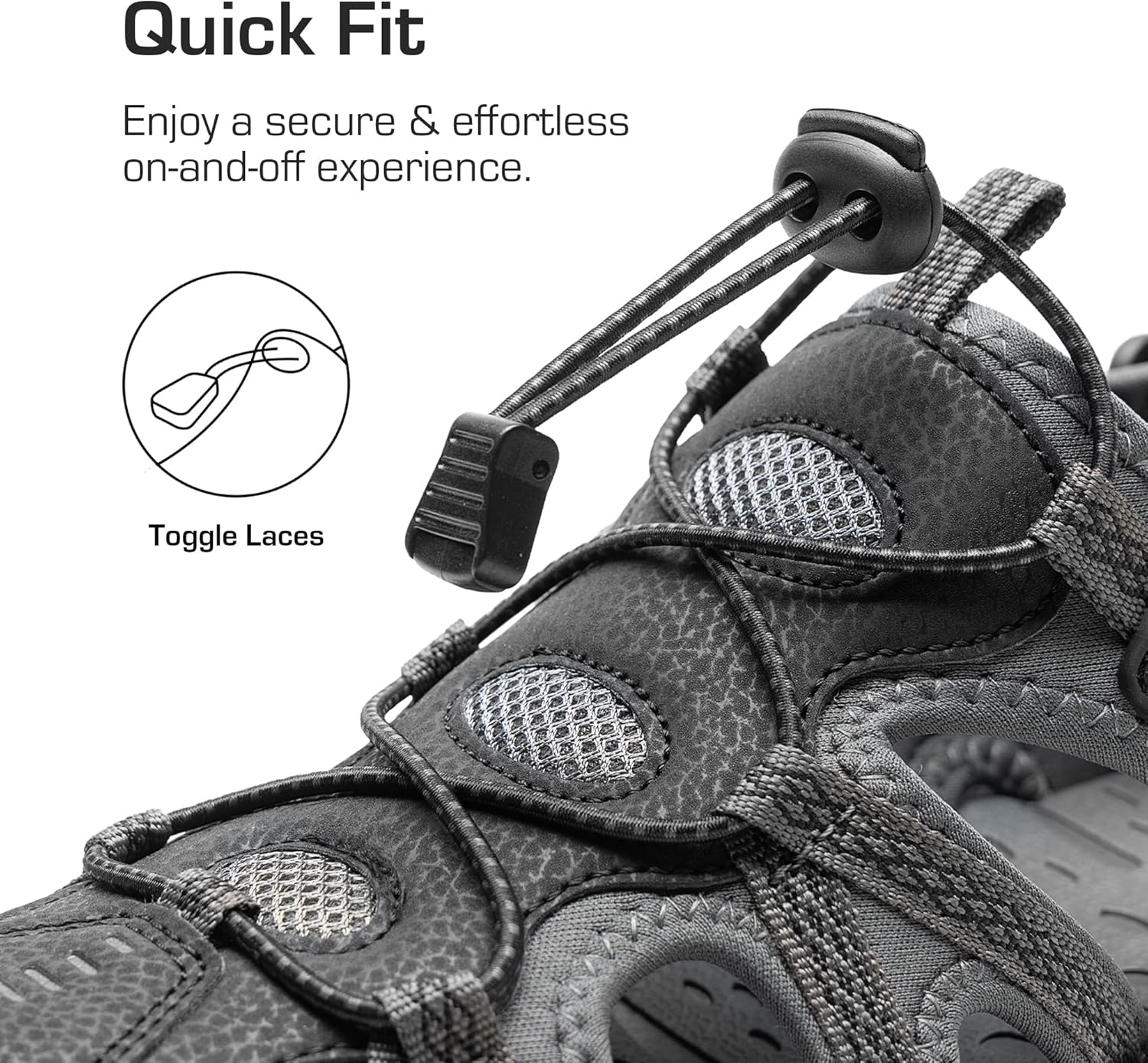Detalle 2 de DREAM PAIRS Men's Sandals: Versatile Hiking and Water-Ready Closed-Toe Sandals