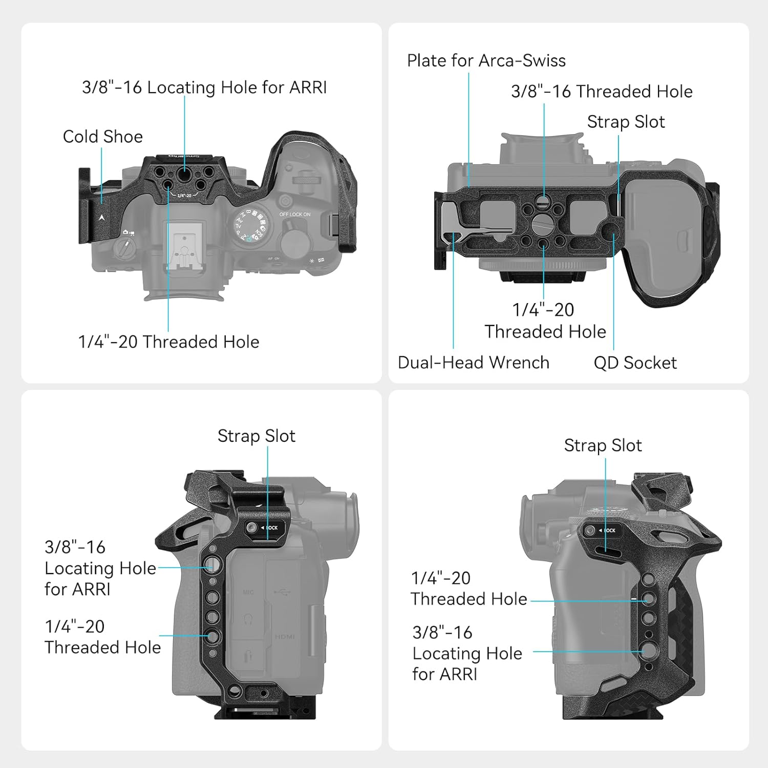 Thumbnail 5 de SMALLRIG Black Mamba Cage pour Canon R6 Mark II 158 g