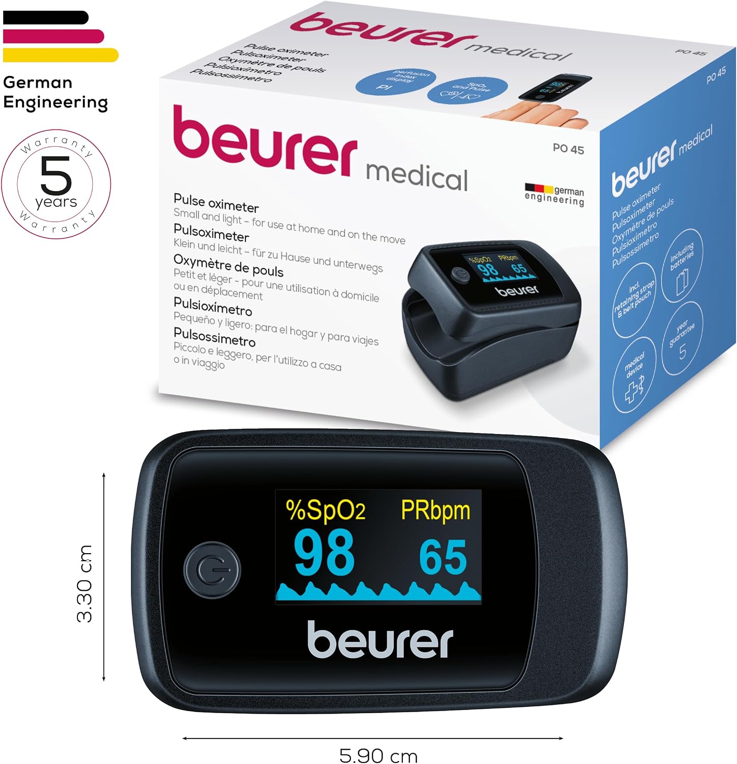 Thumbnail 6 de Beurer PO 45 Pulsoximeter – schmerzfreie Safer-Sat-Komfortüberwachung zuhause