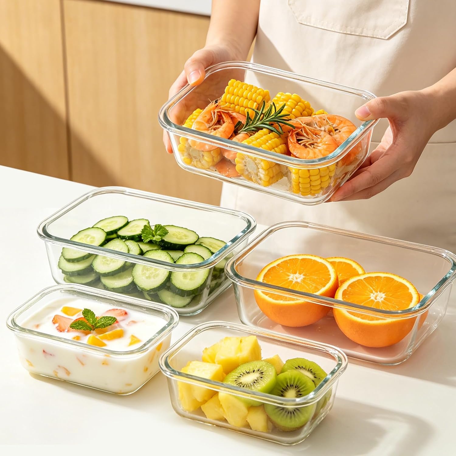 Thumbnail 4 de MEETOZ 10 Pack Glass Meal Prep Containers