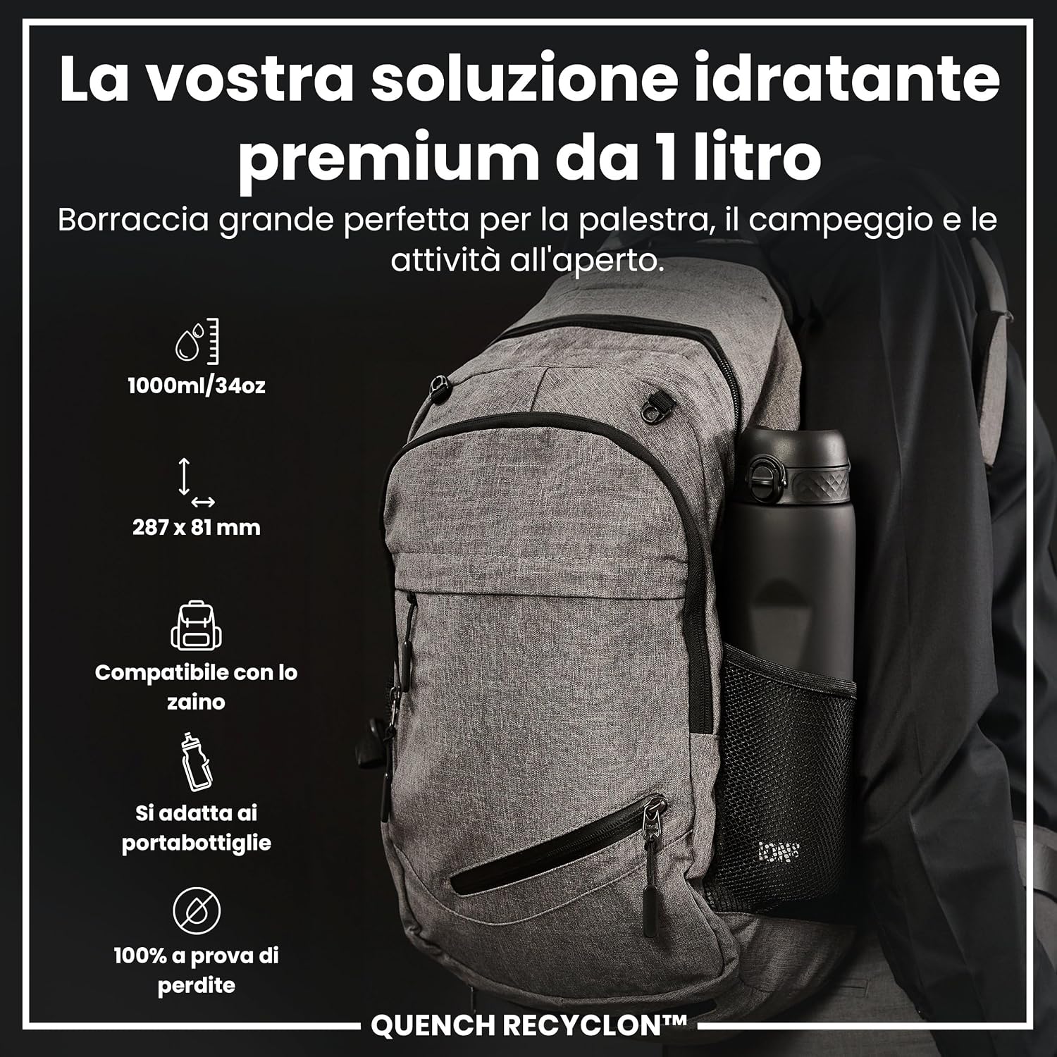 Detalle 2 de ion8 Borraccia Quench 1L 🥤