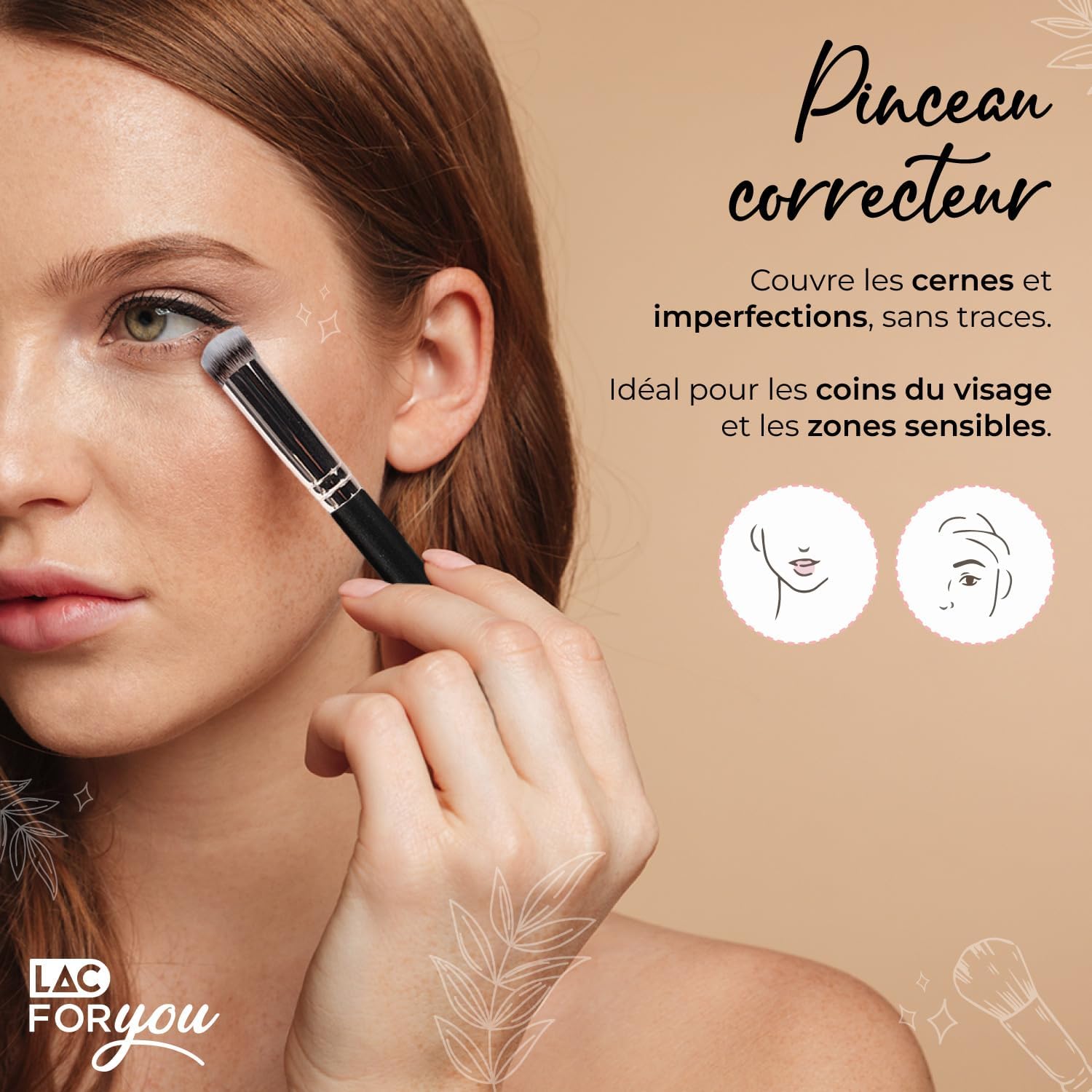 Thumbnail 3 de Set LAC FOR YOU – 2 pinceaux maquillage: pinceau fond de teint oblique et pinceau anti-cernes