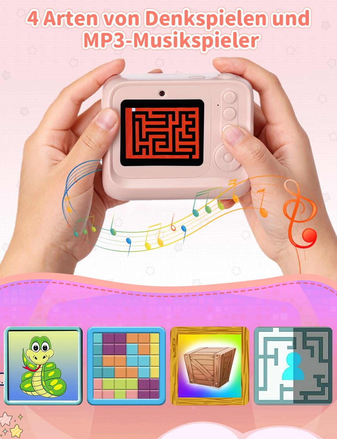Thumbnail 5 de LIORQUE Kinder Sofortbildkamera Rosa 1080P