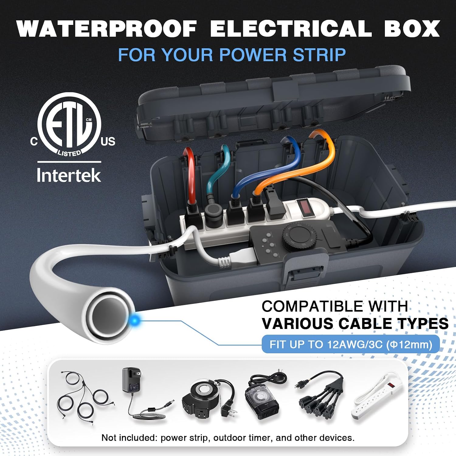 Detalle 2 de Flemoon Outdoor Electrical Box, 12.5 x 8.5 x 5 Inch