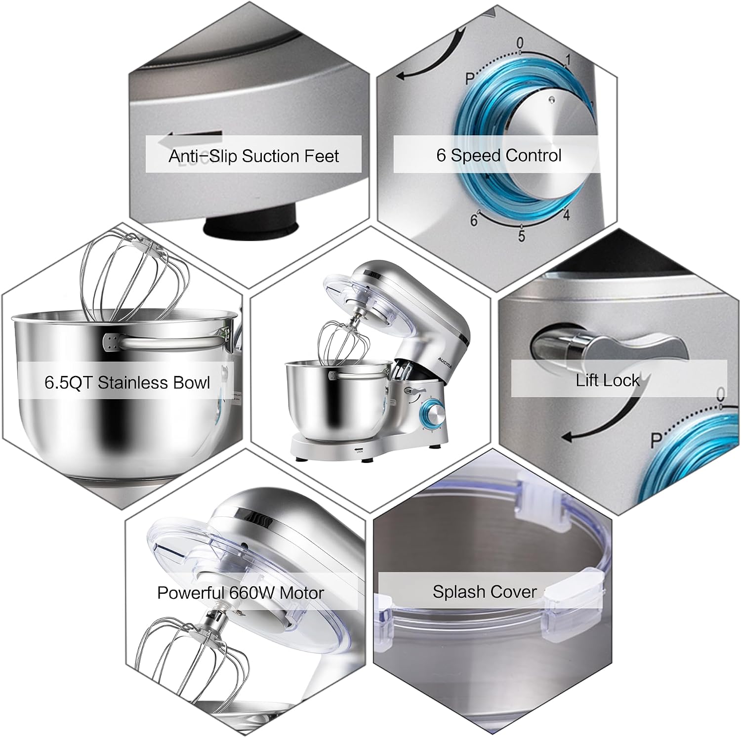 Thumbnail 2 de Aucma Stand Mixer 6.5-Qt