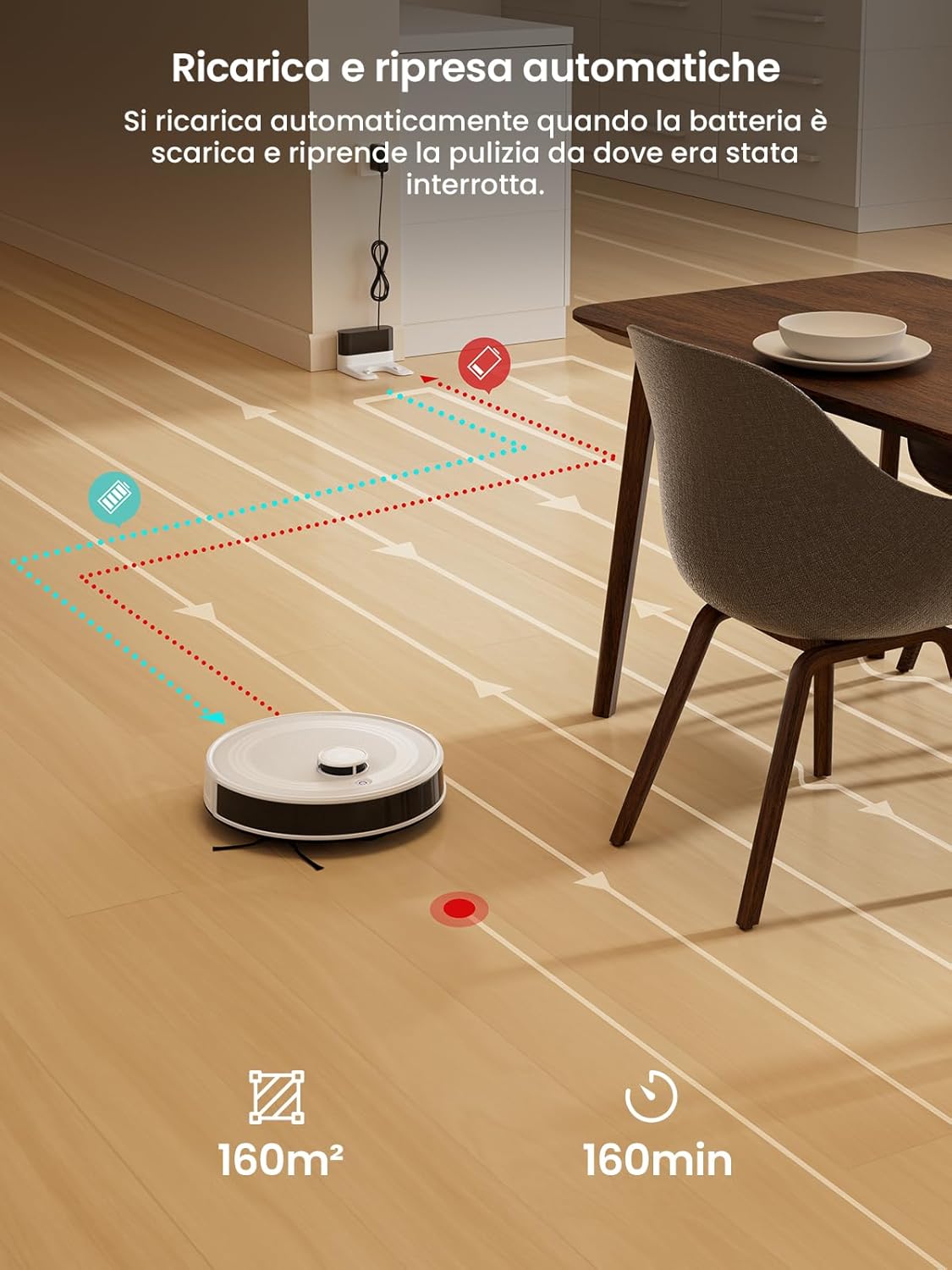 Thumbnail 5 de Lefant M2 robot aspirapolvere lavapavimenti con mappatura laser dToF, WiFi 2.4/5G e autonomia fino a 160 min
