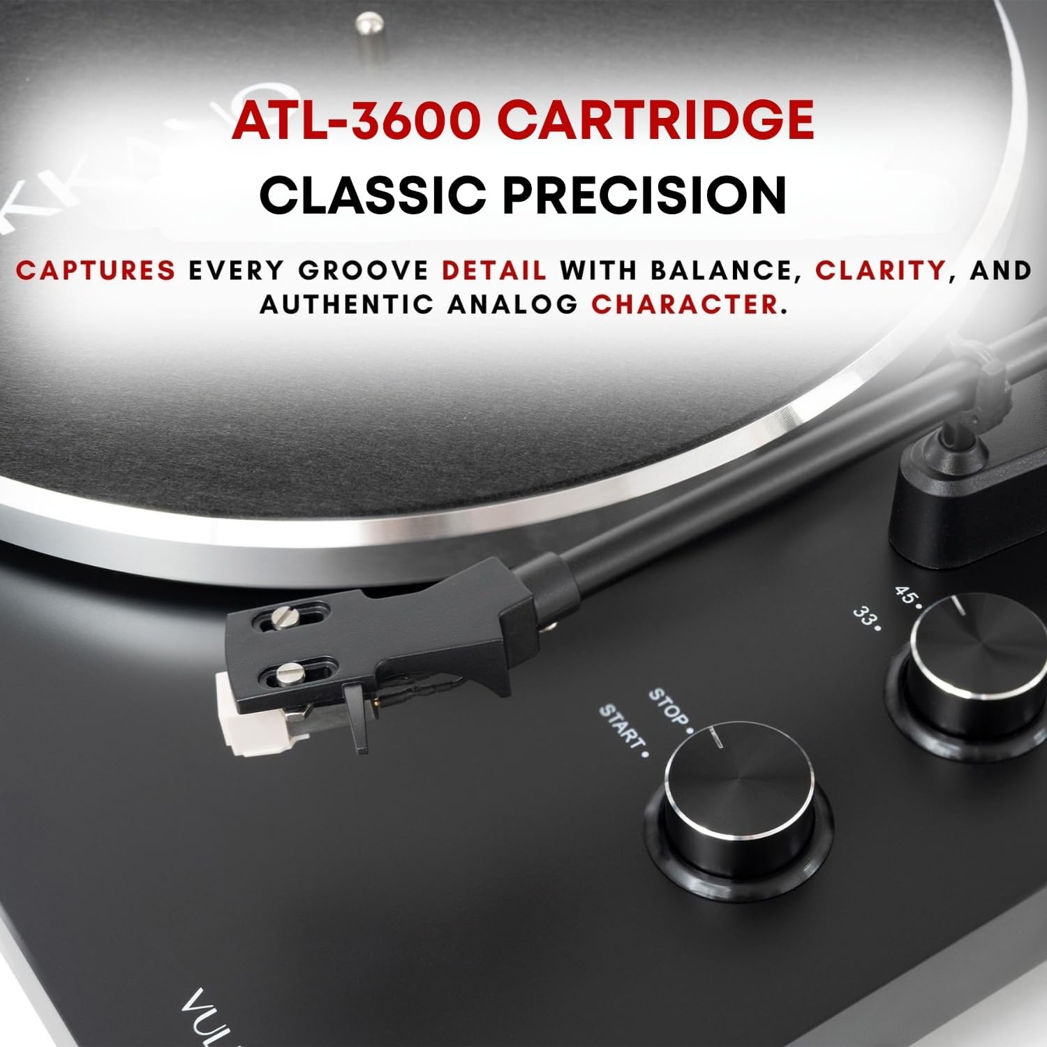 Thumbnail 6 de VULKKANO TD10 Platine Vinyle avec Bras de Précision et Préampli Phono Intégré