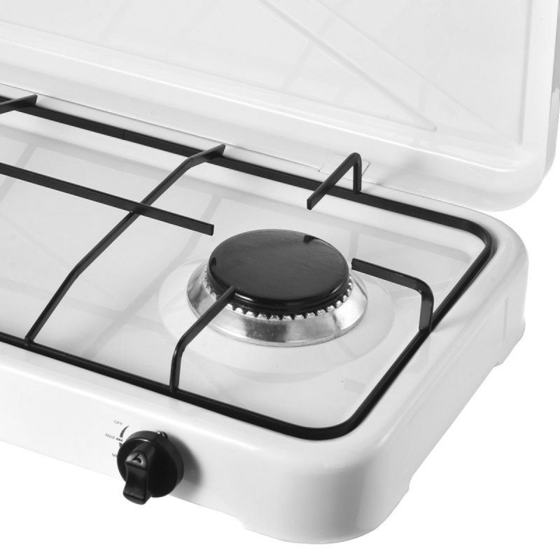 Detalle de Melchioni Family Minerva New 2 quemadores alto rendimiento blanco