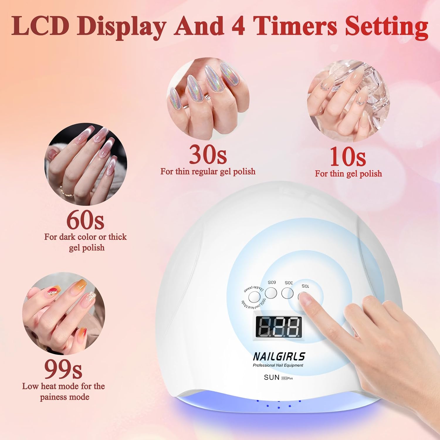 Detalle de NAILGIRLS UV LED Nail Lamp 150W Gel Dryer ๐