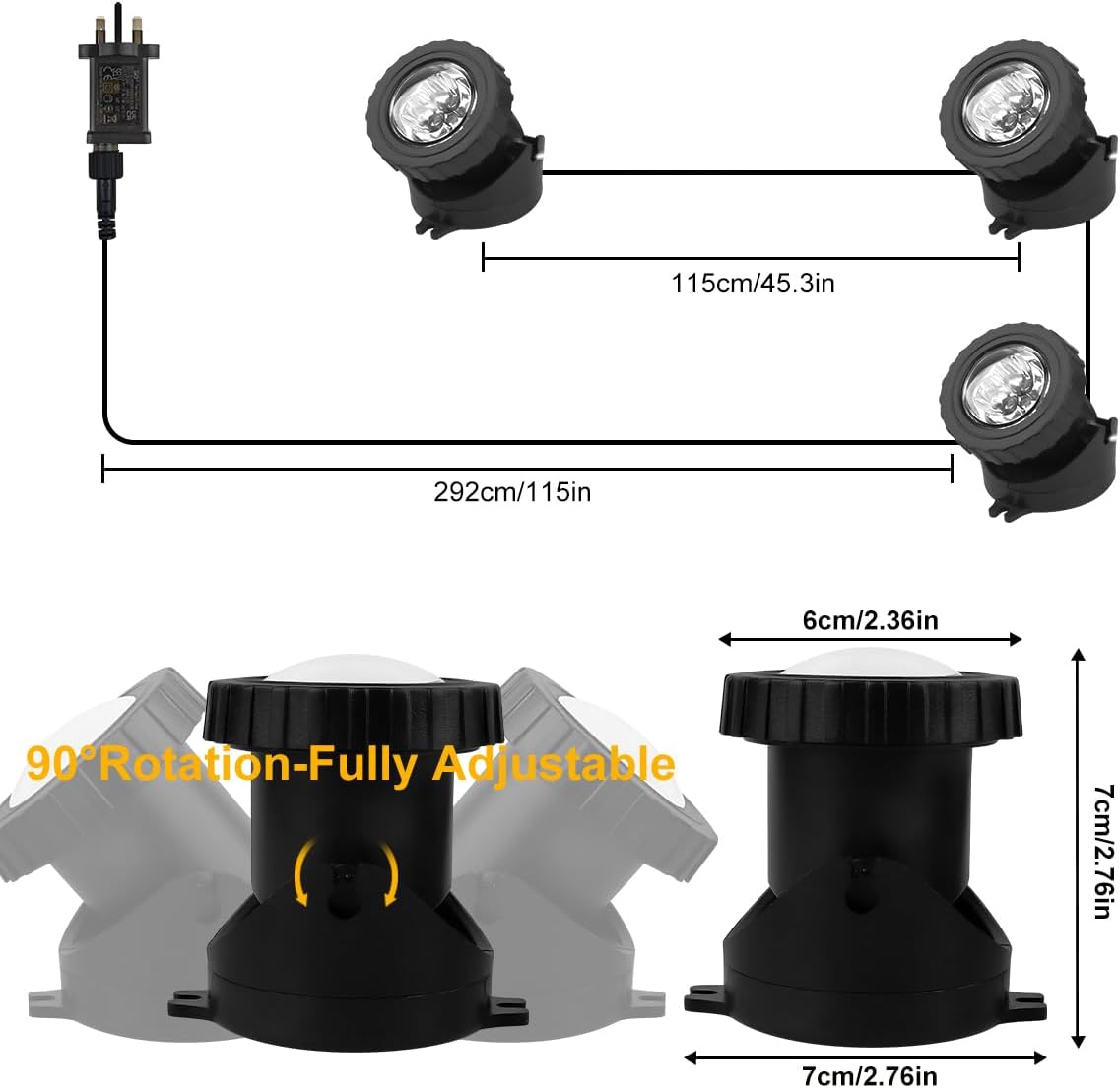 Thumbnail 6 de NATPOW Pond Lights Mains RGB Set of 3