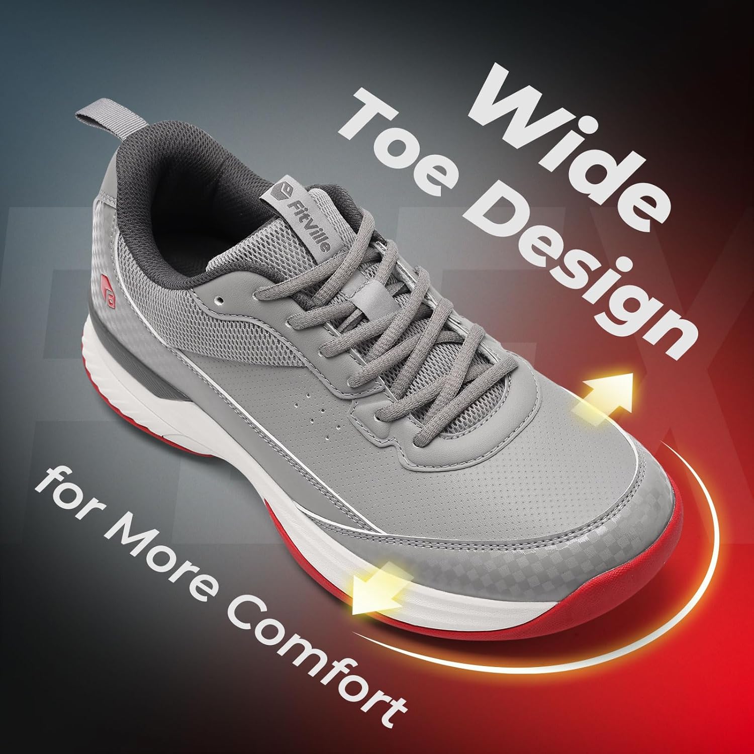 Thumbnail 3 de FitVille Men's Golf Shoes Extra Wide Fit Spiked Golf Shoes