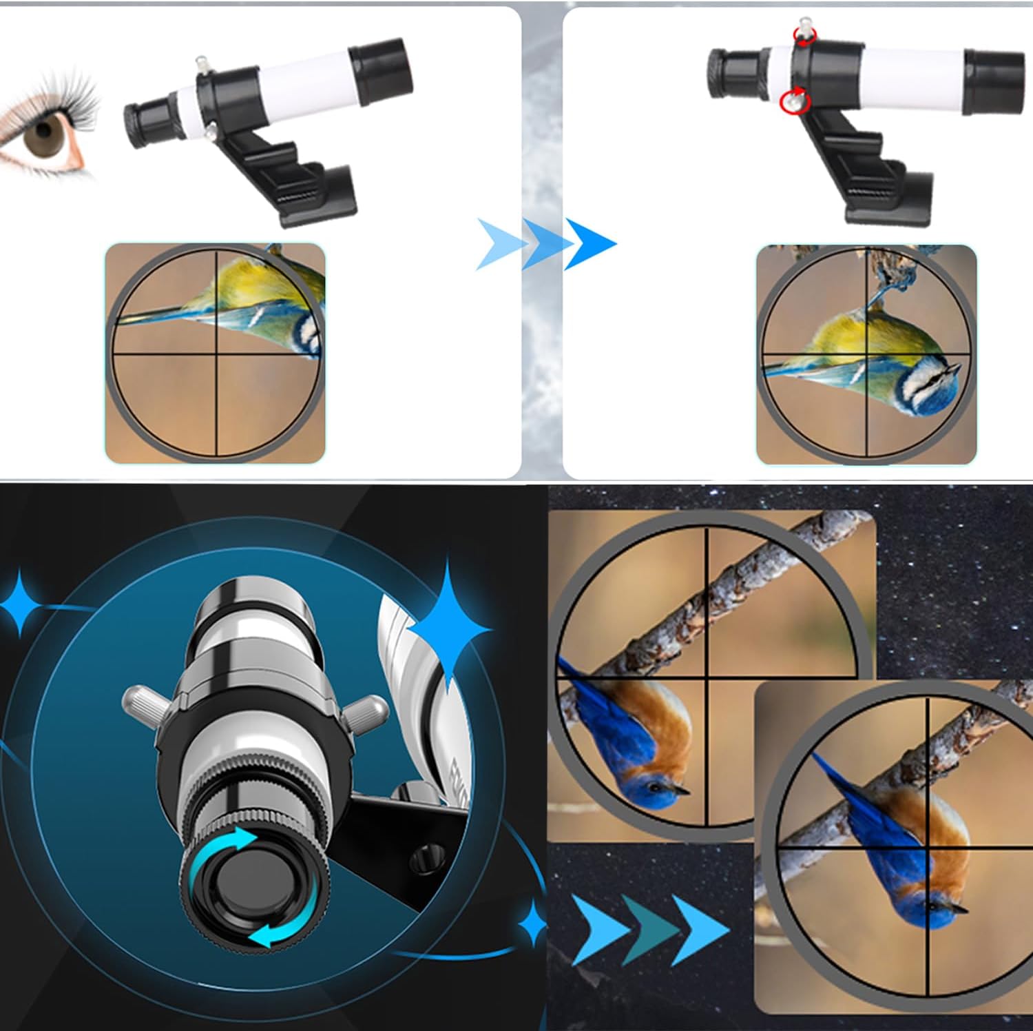 Detalle de Mijiao Teleskop Astronomie: Profi Refraktor 70/400mm für Anfänger, mit Stativ und 5x24 Sucherfernrohr