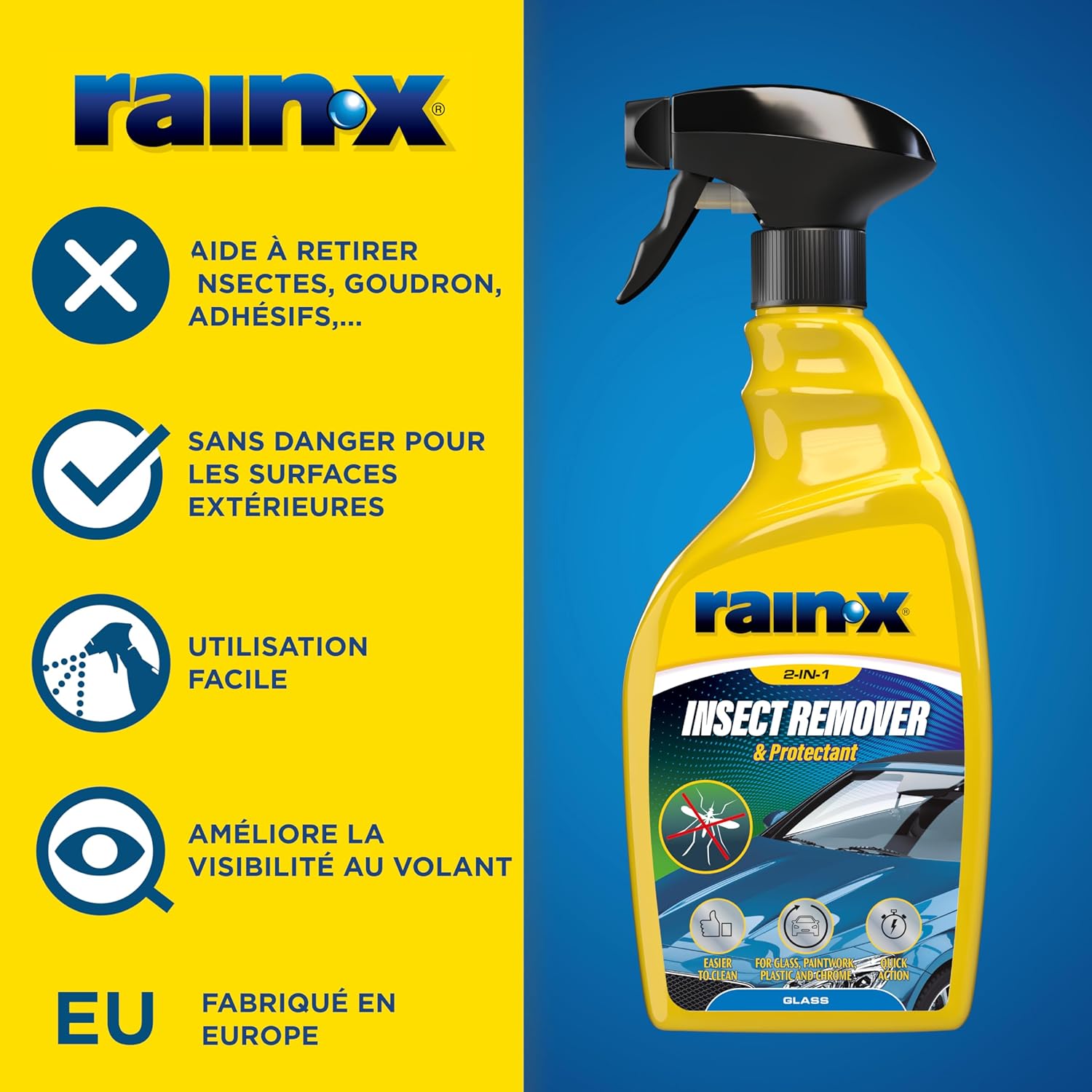 Thumbnail 2 de Rain-X Anti-Insectes et Protecteur Voiture – Nettoyant 500 ml pour insectes et fiente d'oiseaux avec protection hydrophobe